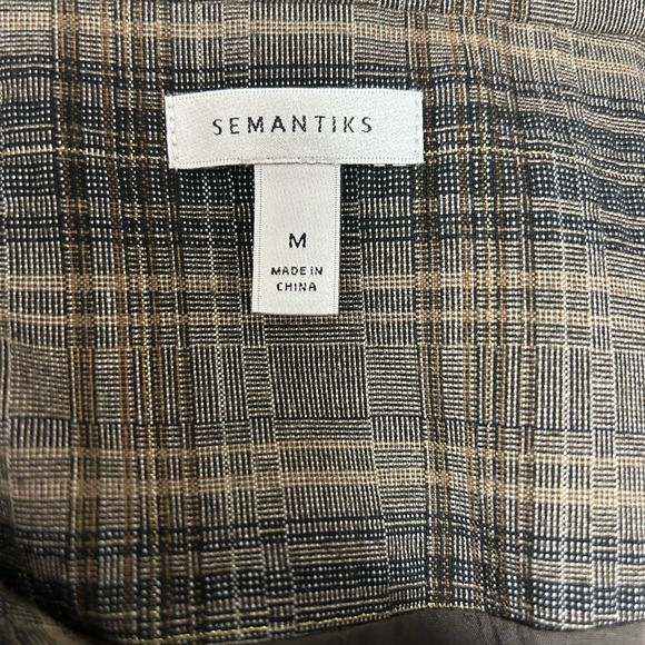 Vintage Semantiks Plaid Button Front Peplum Jacket Blazer Medium - Picture 5 of 9